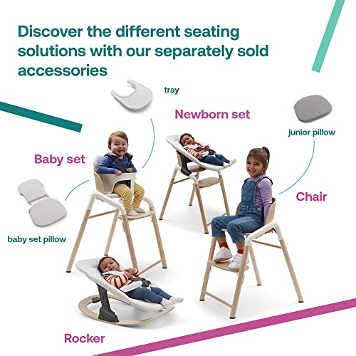 Wooden Baby High Chair With Quick Adjustable Seat And Easy Cleaning For Feeding And Nursery Use