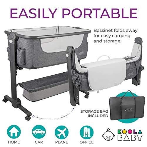 Portable Baby Bassinet Bedside Sleeper With Easy Fold Storage Basket Newborn Crib