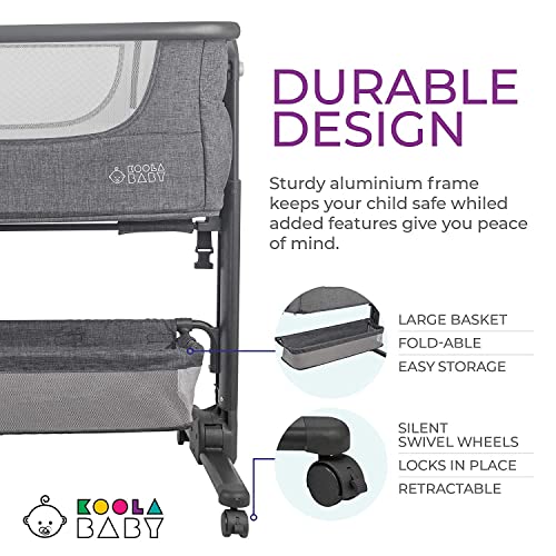 Portable Baby Bassinet Bedside Sleeper With Easy Fold Storage Basket Newborn Crib