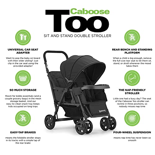 Versatile Sit And Stand Double Stroller With Universal Car Seat Adapter For Two Kids And 3 Way Reclining Seats