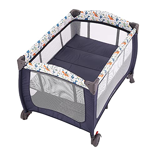 Portable Baby Nursery Center Play Yard With Wheels For Diaper Changing And Bassinet Sleep Space