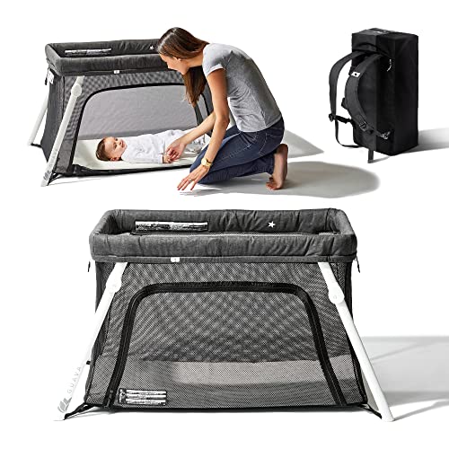 Lightweight Travel Crib With Folding Play Yard And Comfy Mattress For Babies And Toddlers Portable Baby Safe Bed