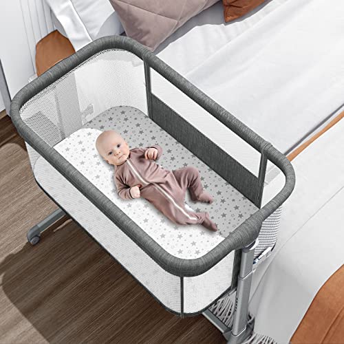 Portable Mesh Baby Bassinet With Wheels