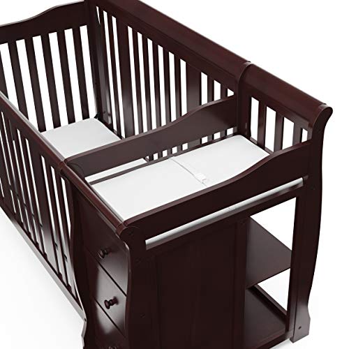 5 In 1 Convertible Crib And Changer With Changing Table And 3 Drawer Chest For Nursery