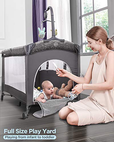 All In One Baby Bassinet Bedside Crib Pack And Play With Mattress Diaper Changer And Playard For Newborn To Toddler