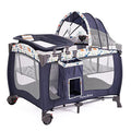 Portable Baby Nursery Center Play Yard With Wheels For Diaper Changing And Bassinet Sleep Space