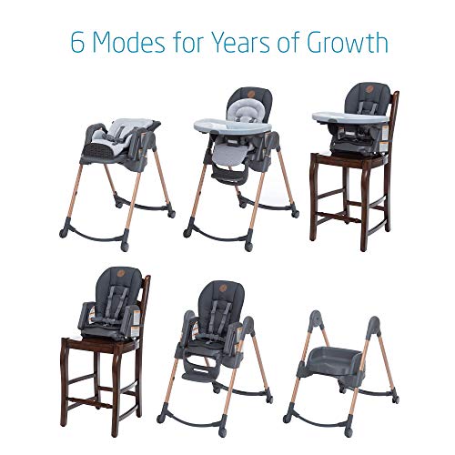 6 In 1 High Chair For Growing Babies To Toddlers With Five Recline Options And Nine Height Settings