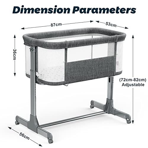 Portable Mesh Baby Bassinet With Wheels