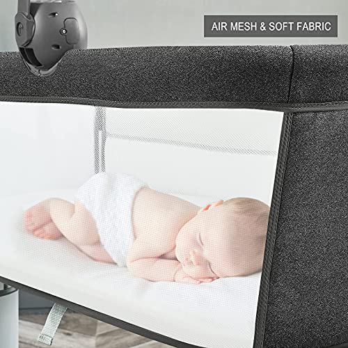 Baby Bassinet Bedside Sleeper With Music Box 2 In 1 Convertible Crib For Infants