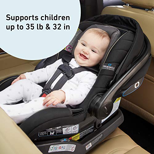 Infant Car Seat With One Hand Handle Adjustment Silent Shade Canopy Easy Latch Installation Side Impact Protection