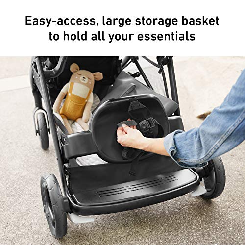 Double Stroller With Bench Seat And Standing Platform For Two Seats Compact Fold
