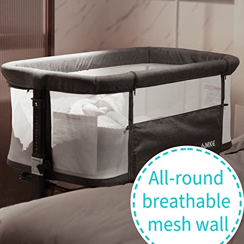 Portable Baby Bassinet Bedside Sleeper With Breathable Mesh Walls For Safe Co Sleeping