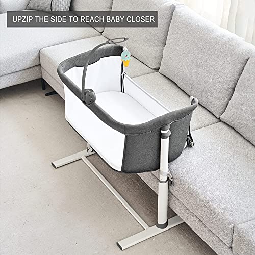 Baby Bassinet Bedside Sleeper With Music Box 2 In 1 Convertible Crib For Infants