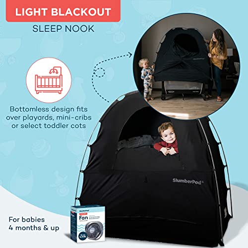 Portable Baby Privacy Pod With Blackout Crib Canopy And Builtin Fan For Naps And Sleep Travel Friendly