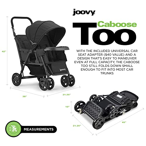 Versatile Sit And Stand Double Stroller With Universal Car Seat Adapter For Two Kids And 3 Way Reclining Seats