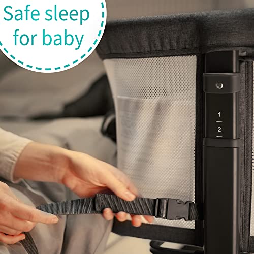 Portable Baby Bassinet Bedside Sleeper With Breathable Mesh Walls For Safe Co Sleeping