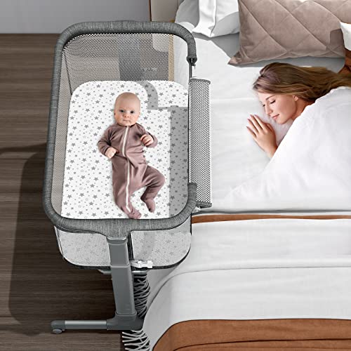Portable Mesh Baby Bassinet With Wheels