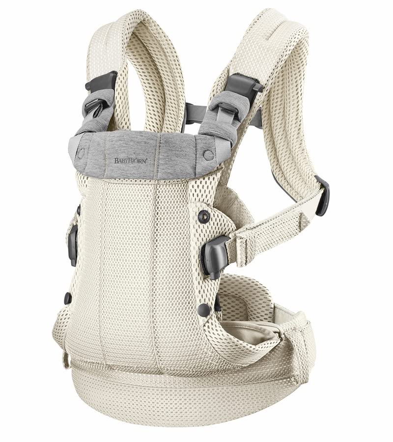 Breathable 3D Mesh Baby Carrier For Comfortable Support And Easy Adjustments In Cream