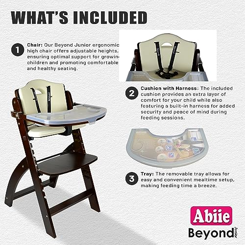 Convertible Wooden High Chair For Babies And Toddlers With Removable Tray And 3 In 1 Adjustability And Portable Design