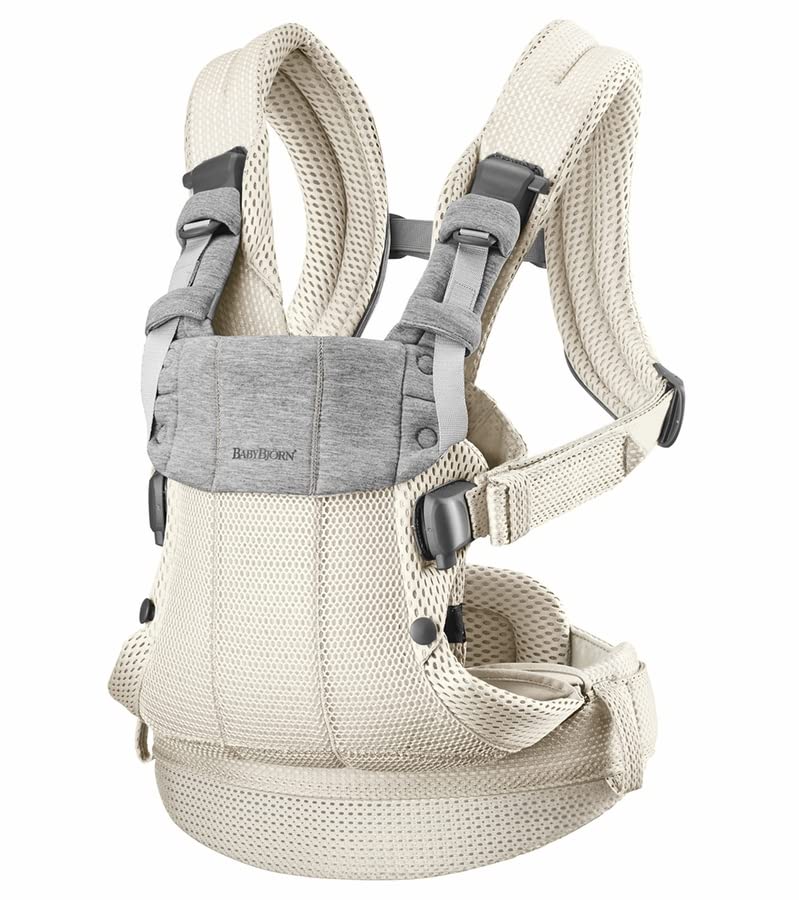 Breathable 3D Mesh Baby Carrier For Comfortable Support And Easy Adjustments In Cream