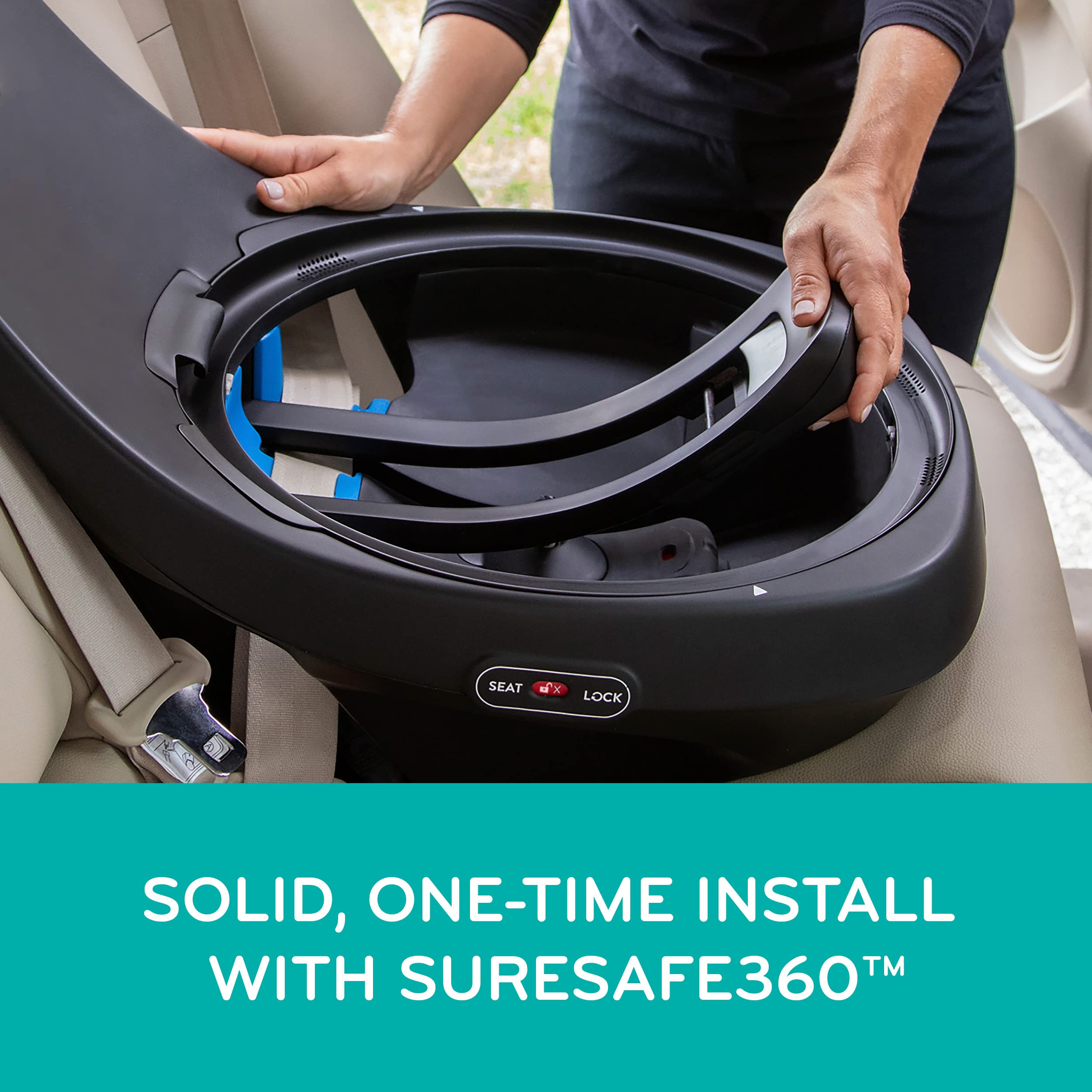 Slim 2 In 1 Rotational Car Seat With Quick Clean Cover For Easy Entry And Backseat Space Saving