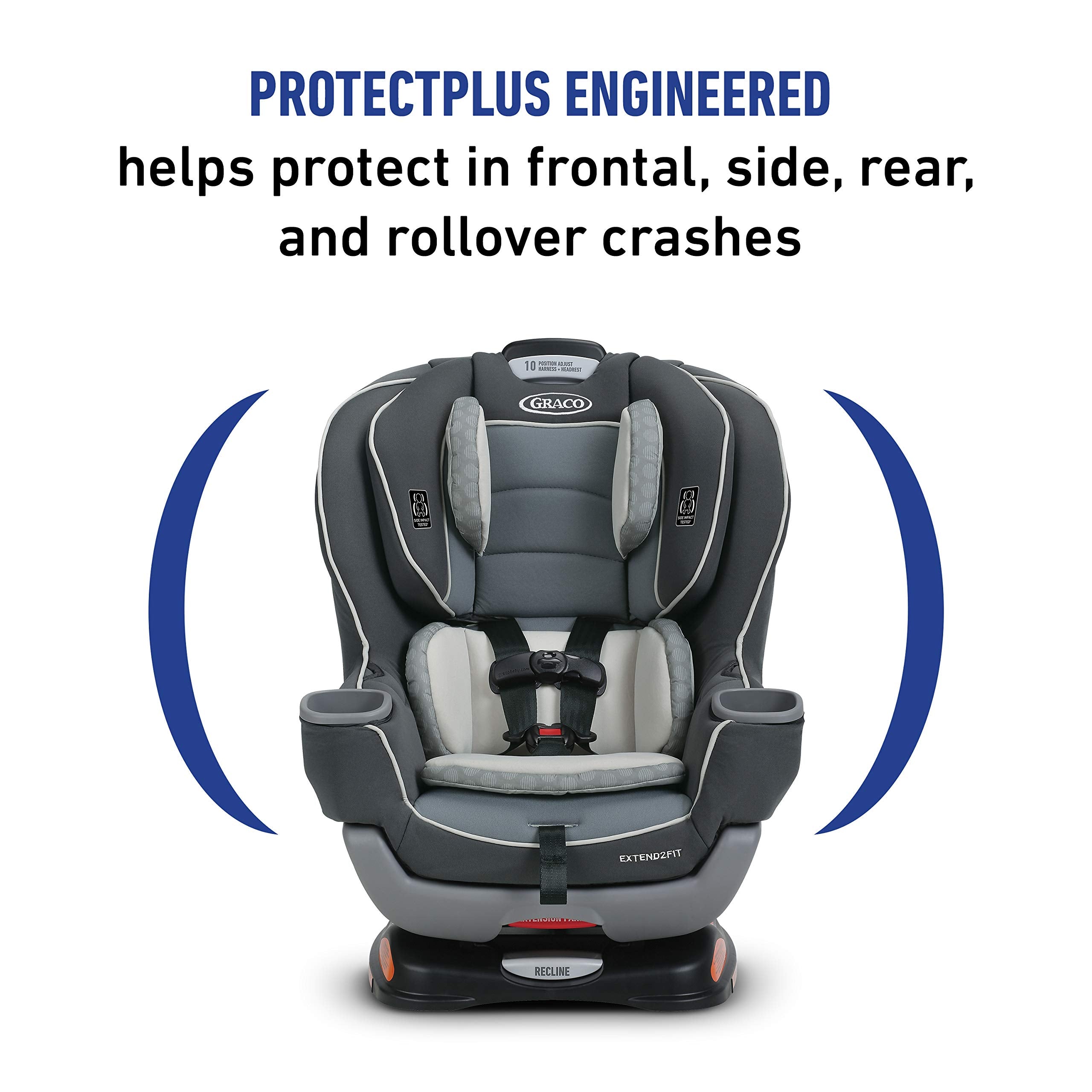 Convertible Car Seat With Extended Legroom For Rear Facing To Forward Facing Growth