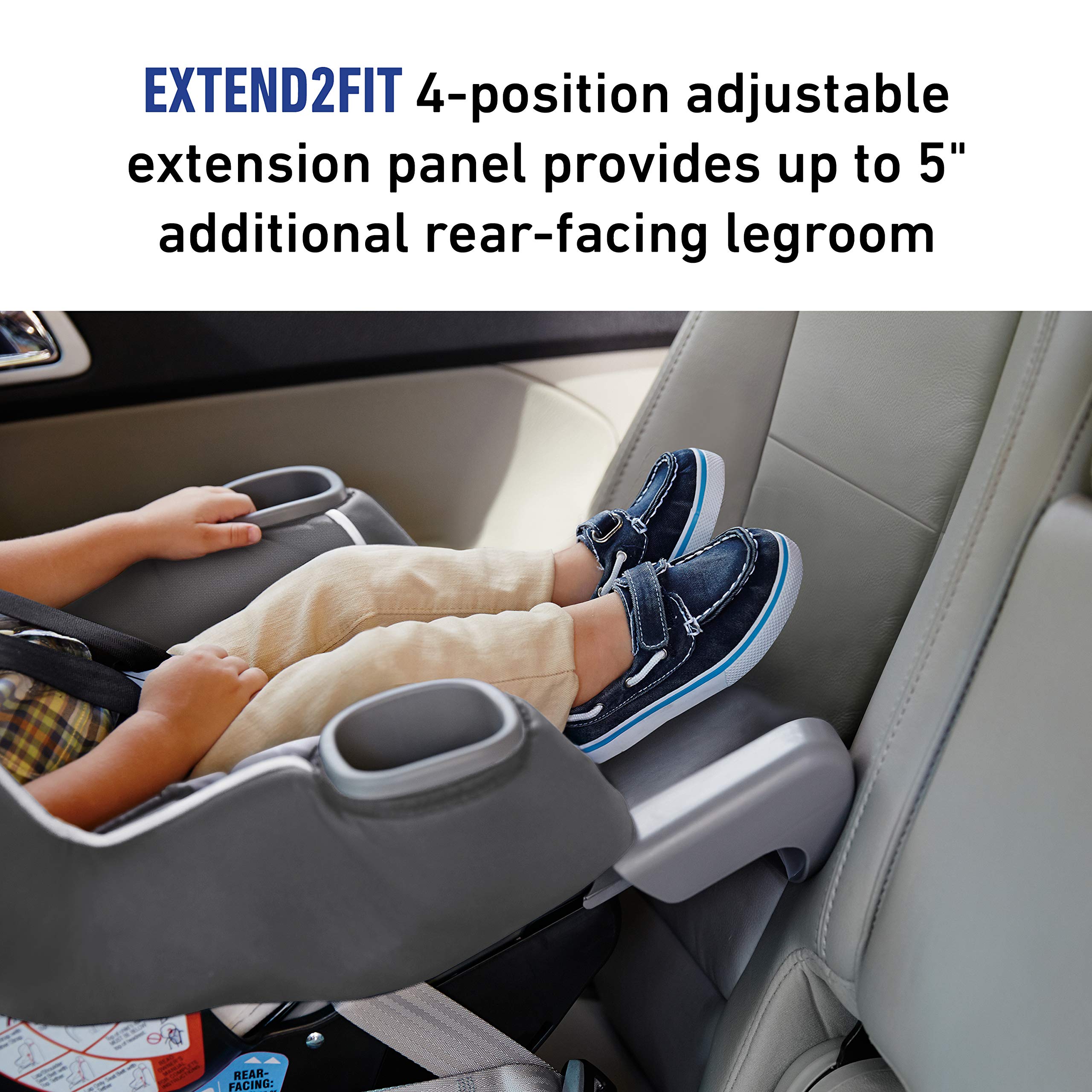 Convertible Car Seat With Extended Legroom For Rear Facing To Forward Facing Growth
