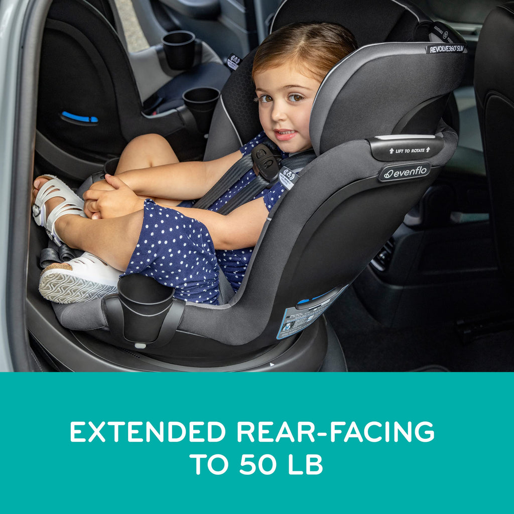 Slim 2 In 1 Rotational Car Seat With Quick Clean Cover For Easy Entry And Backseat Space Saving