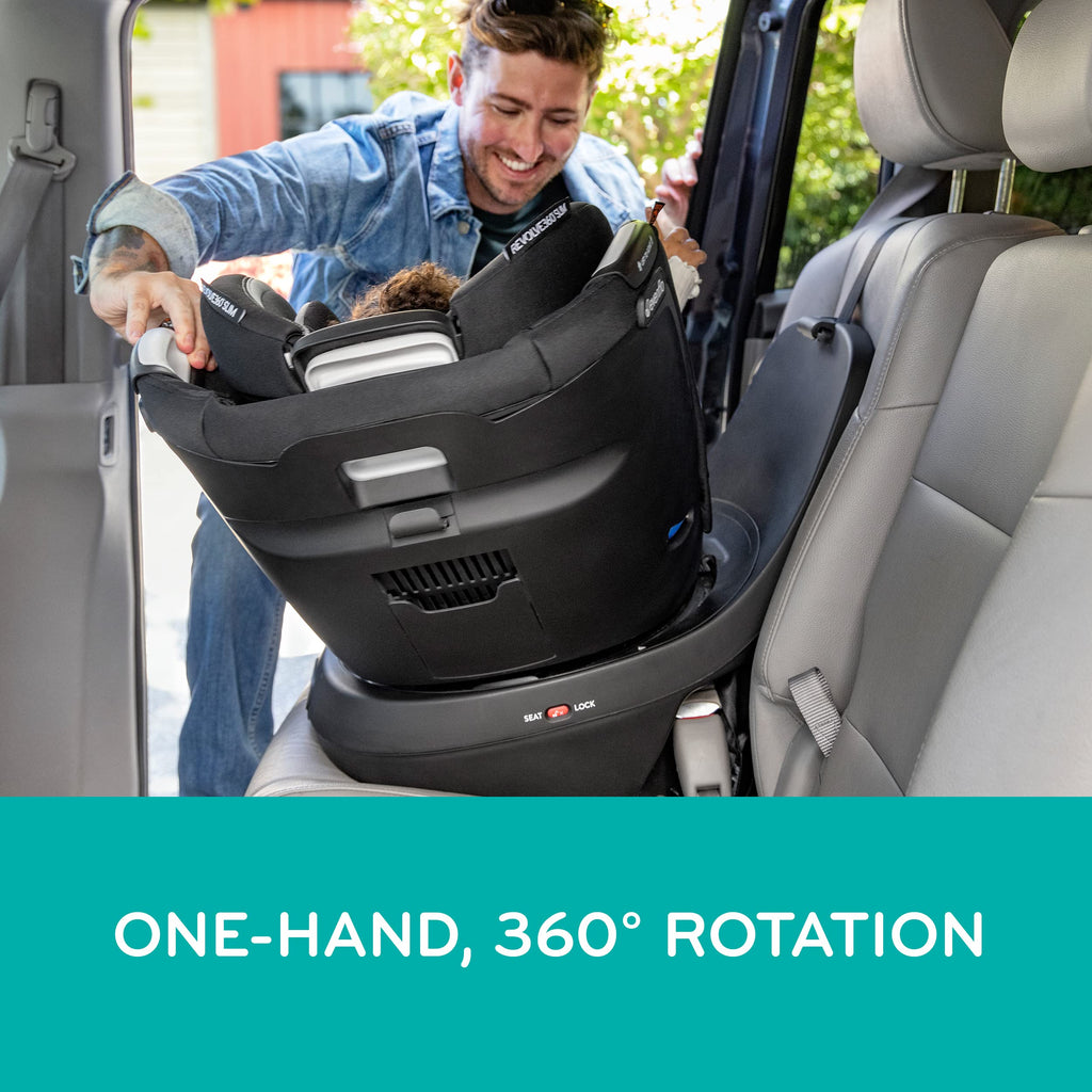 Slim 2 In 1 Rotational Car Seat With Quick Clean Cover For Easy Entry And Backseat Space Saving