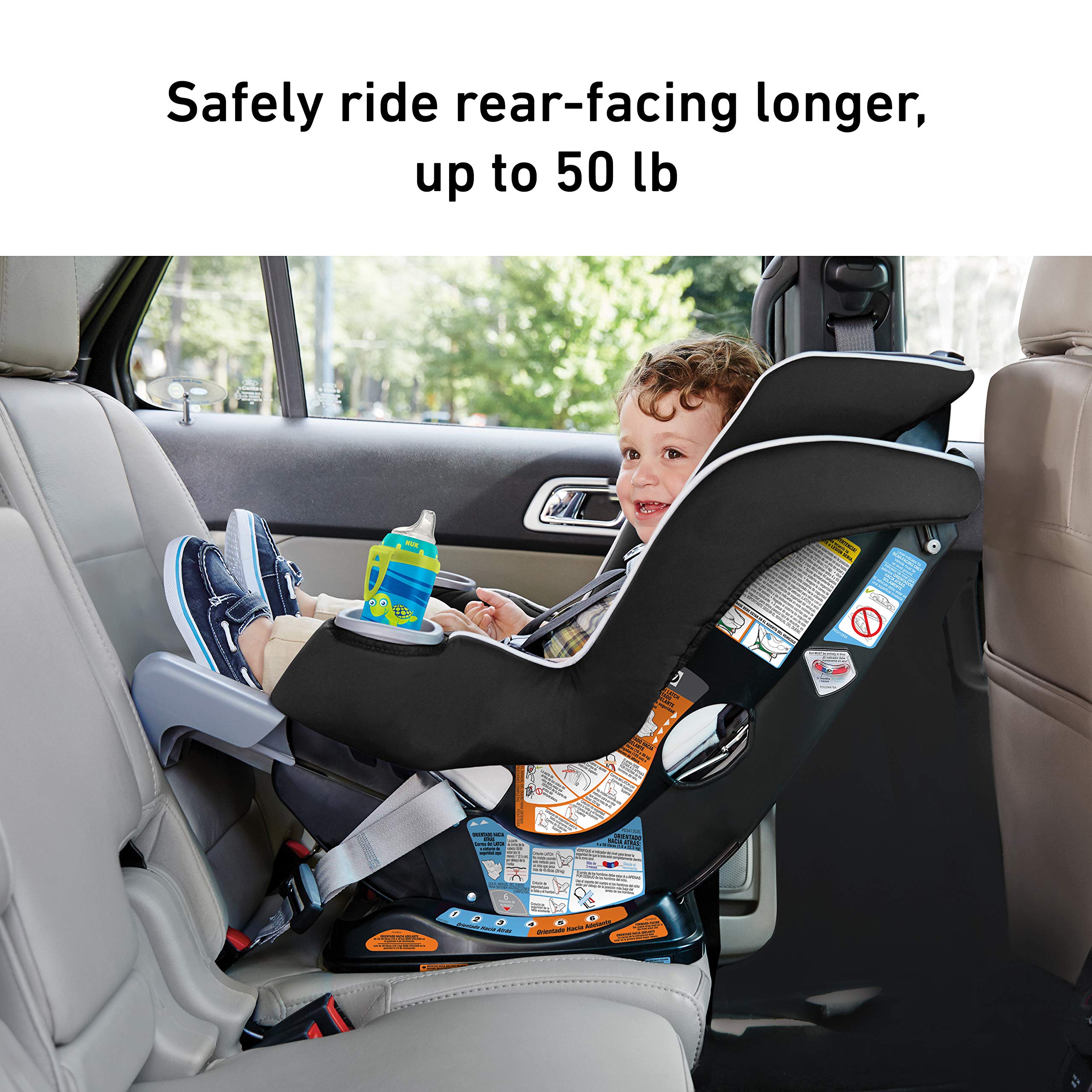 Convertible Car Seat With Extended Legroom For Rear Facing To Forward Facing Growth